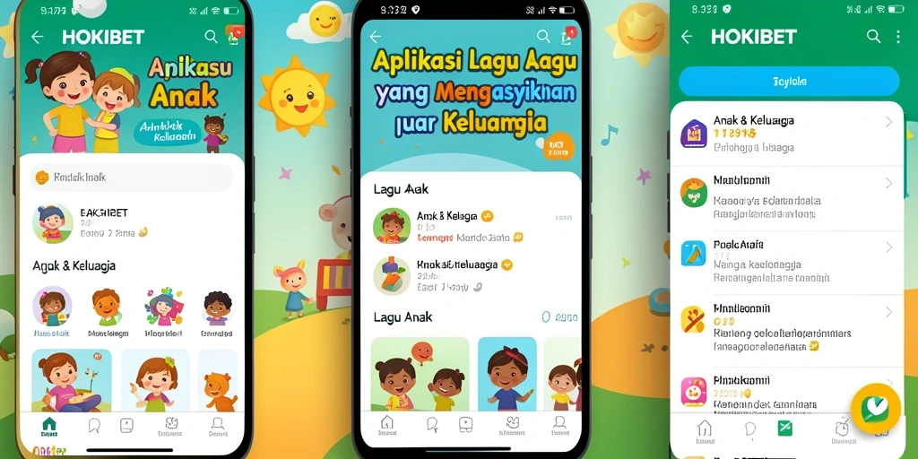Antarmuka HOKIBET dengan pilihan lagu anak yang menarik.