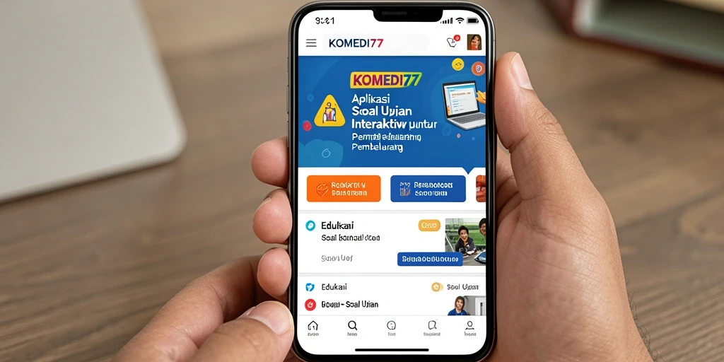 Tampilan antarmuka aplikasi Soal Ujian yang interaktif dan menarik.