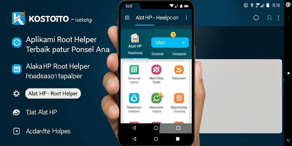 Antarmuka aplikasi KOSTOTO yang mudah digunakan untuk rooting ponsel.
