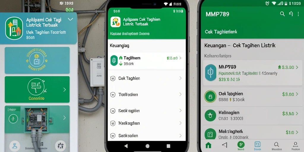 Antarmuka pengguna aplikasi MVP789 untuk cek tagihan listrik.