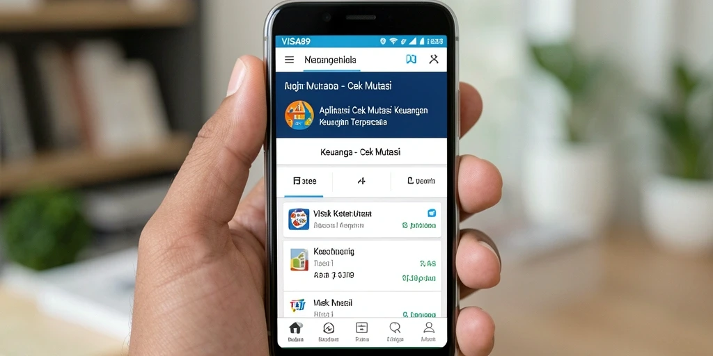 Antarmuka aplikasi Cek Mutasi VISA89 yang user-friendly.
